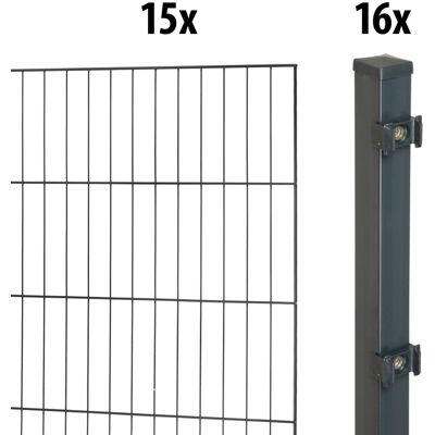 Floraworld Einstabmatten-Zaun Set Classic 30 m 200 x 75 cm inkl. 16 Pfosten 125 x 4 cm anthrazit Floraworld Einstabmatten-Zaun Set Classic 30 m 200 x 75 cm inkl. 16 Pfosten 125 x 4 cm anthrazit