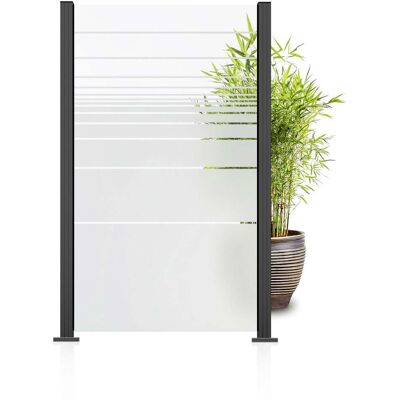 Ambiente Glaszaun Grundset mit Siebdruck 187 x 107,2 cm anthrazit Ambiente Glaszaun Grundset mit Siebdruck 187 x 107,2 cm anthrazit