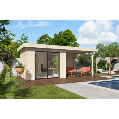 Palmako Gartenhaus Lydia 285 x 563 cm mit Schiebetüren naturbelassen Palmako Gartenhaus Lydia 285 x 563 cm mit Schiebetüren naturbelassen