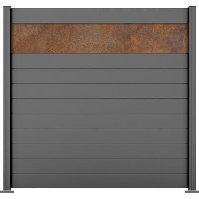 Ambiente Alu-Zaun Grundset Paneel 150 grau 187 x 184,2 cm 68 mm Ambiente Alu-Zaun Grundset Paneel 150 grau 187 x 184,2 cm 68 mm