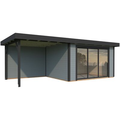 Palmako Gartenhaus Lydia 663 x 291 cm mit Glasschiebetüren grau lackiert Palmako Gartenhaus Lydia 663 x 291 cm mit Glasschiebetüren grau lackiert