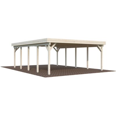 PALMAKO Karl Holz-Carport - Flachdach - 2 Fahrzeuge PALMAKO Karl Holz-Carport - Flachdach - 2 Fahrzeuge