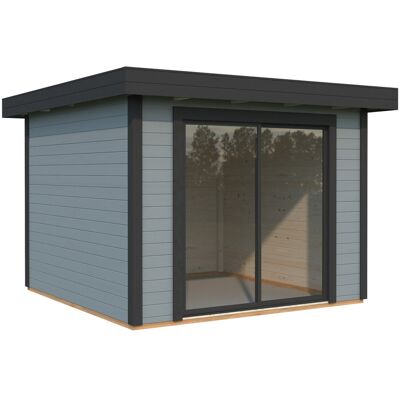 Palmako Gartenhaus Lydia 285 x 291 cm mit Glasschiebetüren grau lackiert Palmako Gartenhaus Lydia 285 x 291 cm mit Glasschiebetüren grau lackiert