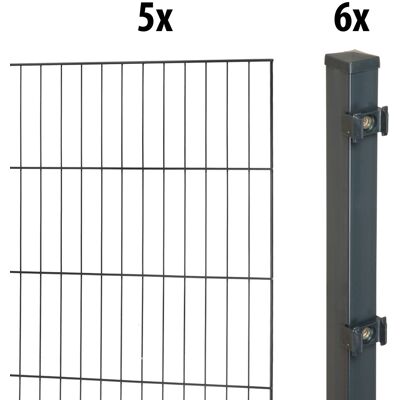 Floraworld Einstabmatten-Zaun Set Classic 10 m 200 x 100 cm inkl. 6 Pfosten 150 x 4 cm anthrazit Floraworld Einstabmatten-Zaun Set Classic 10 m 200 x 100 cm inkl. 6 Pfosten 150 x 4 cm anthrazit