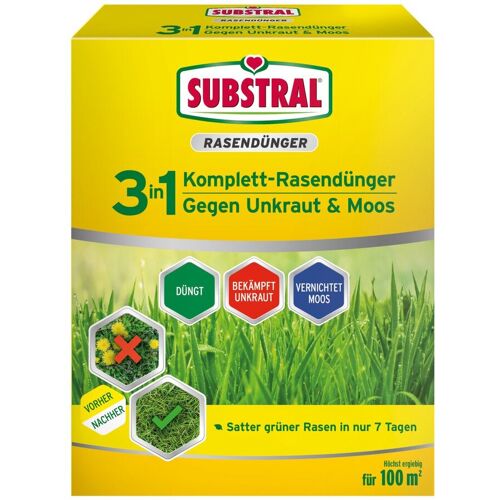 Substral 3 in 1 Komplett-Rasendünger gegen Unkraut & Moos für 100 m²