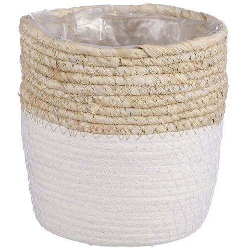 Mica Decorations Mica Übertopf Korb Rachel Ø 16 x 16 cm weiß