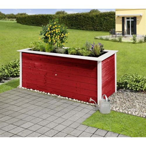 Weka Hochbeet 28 205 x 80 x 81 cm schwedenrot mit Noppenbahn, Wühlmausschutz