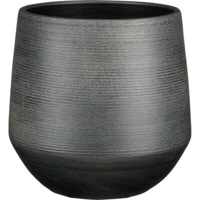 Mica Decorations Evora Blumentopf - 24x24x23cm - Terrakotta - Schwarz - Blumentopf Mica Decorations Evora Blumentopf - 24x24x23cm - Terrakotta - Schwarz - Blumentopf