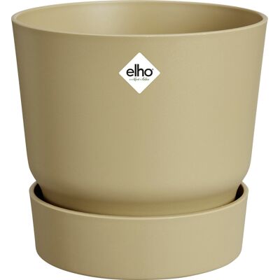 Elho Greenville runder 20cm goldfarbener Sand-Blumenkübel - Pflanzgefäß Elho Greenville runder 20cm goldfarbener Sand-Blumenkübel - Pflanzgefäß