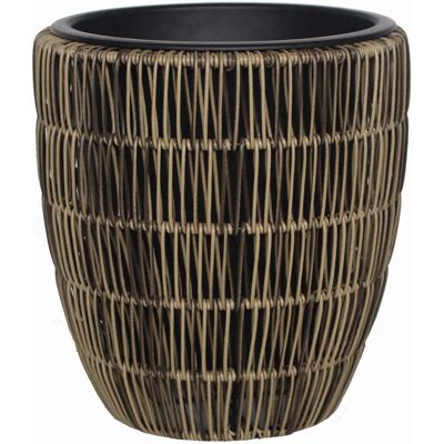 TrendLine Polyrattan Pflanztopf Ø28x30cm mit Einsatz TrendLine Polyrattan Pflanztopf Ø28x30cm mit Einsatz