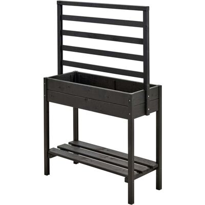 Plus Pflanzkasten auf Beine mit Spalier RAL 9005 Schwarz Plus Pflanzkasten auf Beine mit Spalier RAL 9005 Schwarz