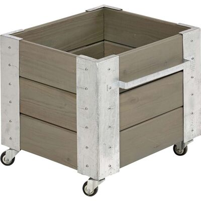 Plus Blumenkasten Cubic 47 x 50 x 47 cm graubraun mit Räder Plus Blumenkasten Cubic 47 x 50 x 47 cm graubraun mit Räder