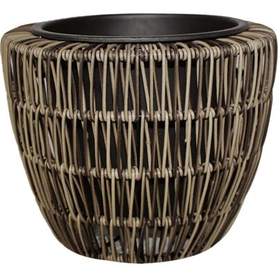TrendLine Polyrattan Pflanztopf Ø 24 x 20 cm braun TrendLine Polyrattan Pflanztopf Ø 24 x 20 cm braun