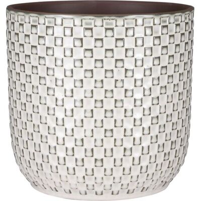 Mica Decorations Daan Pflanzgefäß - Keramik - Weiß - Innen/Außen - 21,5cm Mica Decorations Daan Pflanzgefäß - Keramik - Weiß - Innen/Außen - 21,5cm