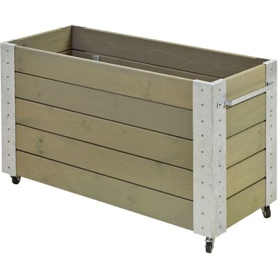 Plus Blumenkasten Cubic mit Räder Druckimpräg. RAL 7023 Graubraun Plus Blumenkasten Cubic mit Räder Druckimpräg. RAL 7023 Graubraun
