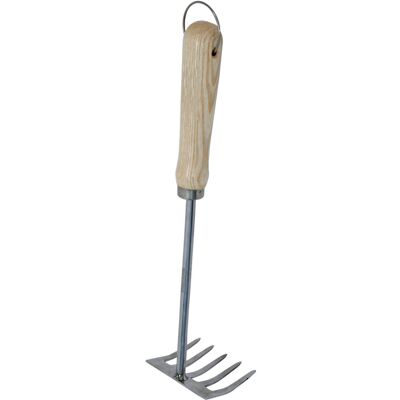 Primaster Handgartenrechen Edelstahl 24 cm mit Holzgriff Primaster Handgartenrechen Edelstahl 24 cm mit Holzgriff