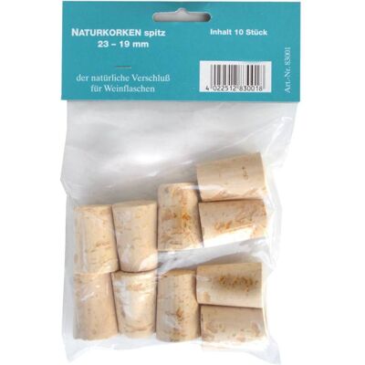 Vina Naturkorken Spitzkorken Korken konisch Ø 23/19 mm 10 Stück Vina Naturkorken Spitzkorken Korken konisch Ø 23/19 mm 10 Stück