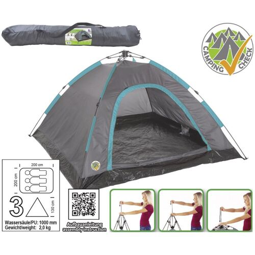Happy People 3 Personen Ruck-Zuck-Zelt 200 x 200 x 200 x 130 cm