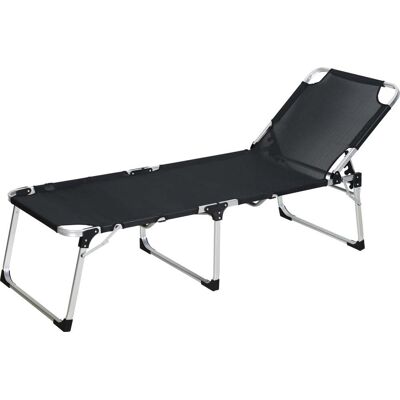 TrendLine - Alu-Dreibeinliege De Luxe XL - Schwarz - Eloxiertes Aluminium - Lounge chair TrendLine - Alu-Dreibeinliege De Luxe XL - Schwarz - Eloxiertes Aluminium - Lounge chair