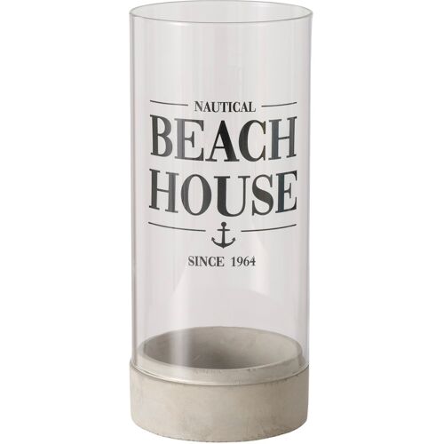 Windlicht NAUTIC Glas Ø 10 x 23,5 cm Sea Salt Sand Mehrfarbig