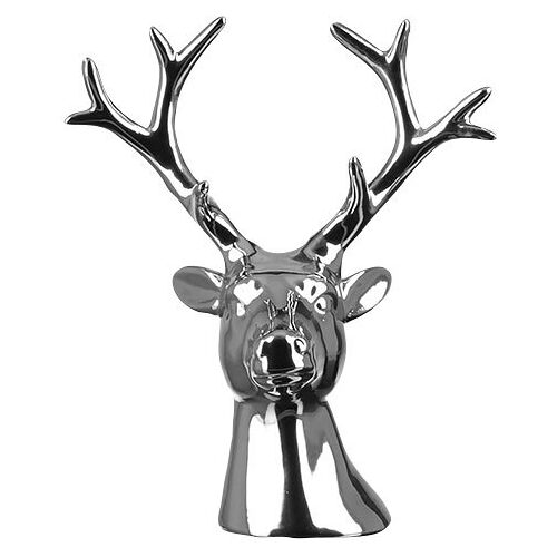 Fink Dekofigur Hirschkopf REMO 18,8 cm silberfarbig