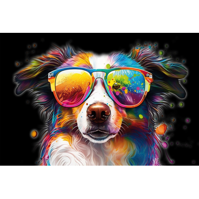 BÖNNINGHOFF Kunstdruck auf Keilrahmen HUND MIT BRILLE 90x60cm BÖNNINGHOFF Kunstdruck auf Keilrahmen HUND MIT BRILLE 90x60cm
