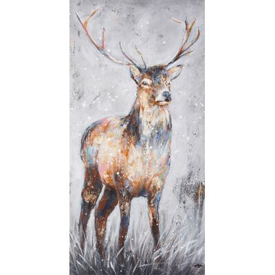 BÖNNINGHOFF Ölgemälde auf Echtholzrahmen HIRSCH 40x80cm BÖNNINGHOFF Ölgemälde auf Echtholzrahmen HIRSCH 40x80cm