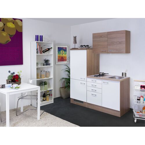 Singleküche JACK Weiß/Eiche Sonoma ca. 160 cm