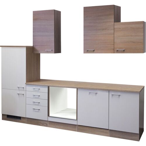 Küchenblock JACK Weiß/Eiche hell ohne E-Geräte