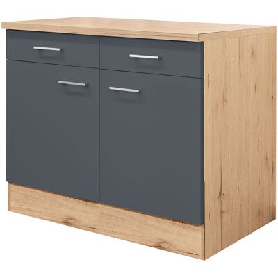 FLEX-WELL Morena Küchenunterschrank - 100x85x60cm, 2 St., grau FLEX-WELL Morena Küchenunterschrank - 100x85x60cm, 2 St., grau