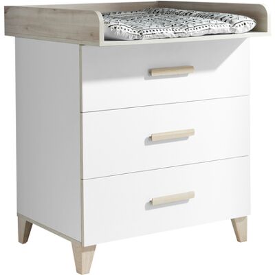 Wickelkommode PRIZZI weiß/ braun Wickelkommode PRIZZI weiß/ braun