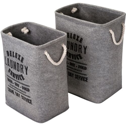 Wäschekorb-Set SPAND 2er Set grau