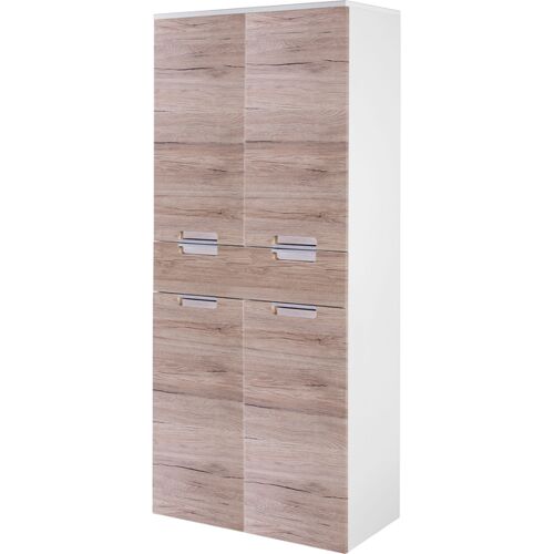 Bad-Hochschrank MARS braun/weiß 4-türig