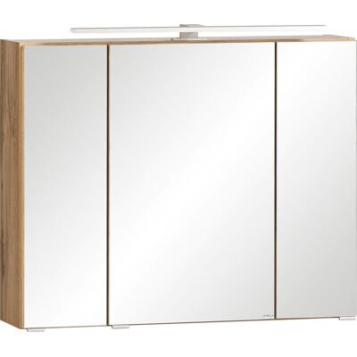 Bad-Spiegelschrank GENT weiß/braun 80cm Bad-Spiegelschrank GENT weiß/braun 80cm