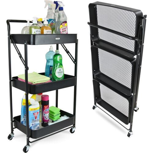 deluxe4home Servierwagen 45 x 87 cm schwarz