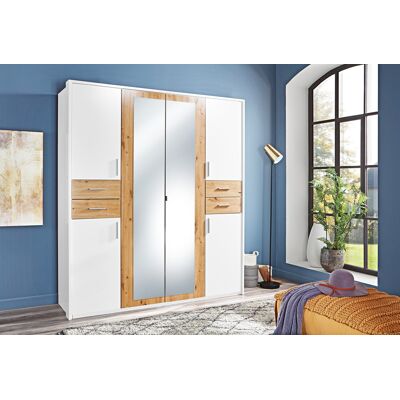 Drehtüreschrank VEGAS weiß/ braun Drehtüreschrank VEGAS weiß/ braun