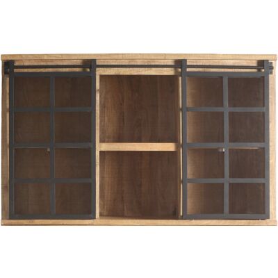Buffet-Schrankaufsatz LAYA Mangoholz massiv 90 x 145 x 42 cm latte Braun Buffet-Schrankaufsatz LAYA Mangoholz massiv 90 x 145 x 42 cm latte Braun