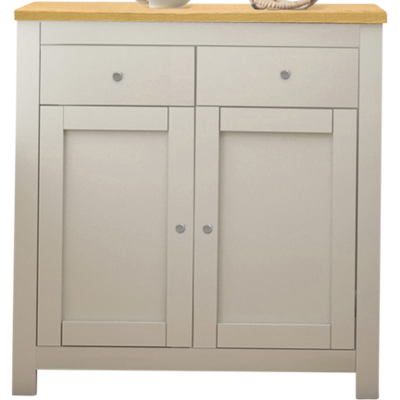 Kommode EMERALD teilmassiv 81 x 79 x 35 cm Creme/Eichefarben Kommode EMERALD teilmassiv 81 x 79 x 35 cm Creme/Eichefarben