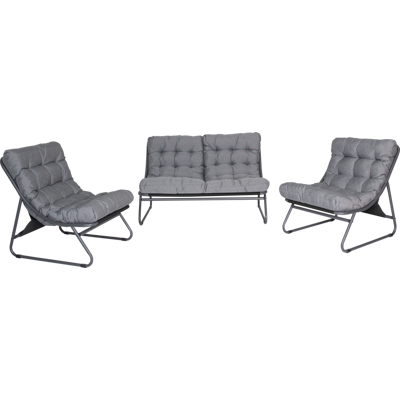 Garden FLAIR Loungemöbel Set ROM 4-tlg. Keramik/PE/Stahl Dunkelgrau/Grau Garden FLAIR Loungemöbel Set ROM 4-tlg. Keramik/PE/Stahl Dunkelgrau/Grau