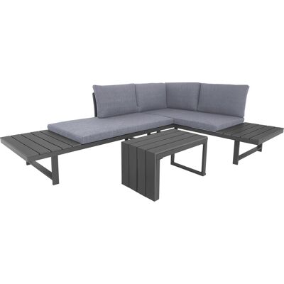 Garden FLAIR Living Gartenlounge BASEL A 3-teilig grau Garden FLAIR Living Gartenlounge BASEL A 3-teilig grau