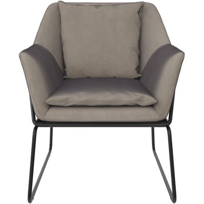 Sessel AVERY Metall/Samt 81 x 66 x 71 cm Grau/Schwarz Sessel AVERY Metall/Samt 81 x 66 x 71 cm Grau/Schwarz