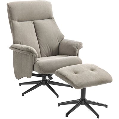 Sessel mit Hocker INA beige-grau Sessel mit Hocker INA beige-grau
