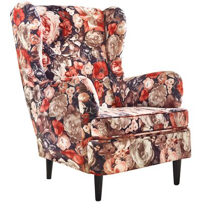 Sessel CHARLEEN Blumenmuster braun /rot Sessel CHARLEEN Blumenmuster braun /rot