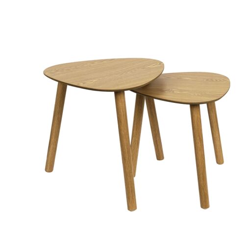 Beistelltisch 2er Set Kiefernholz massiv/natur