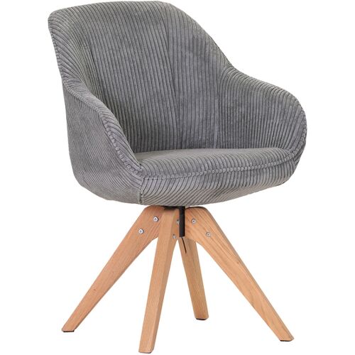 INTERhome Drehsessel CHILL grau/Eiche massiv natur