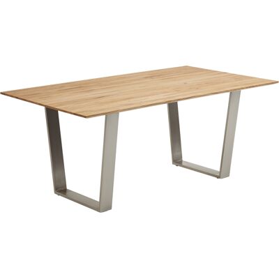 Esstisch OAK EDITION Chraktereiche massiv 180 x 76 x 100 cm Silberfarbig Esstisch OAK EDITION Chraktereiche massiv 180 x 76 x 100 cm Silberfarbig