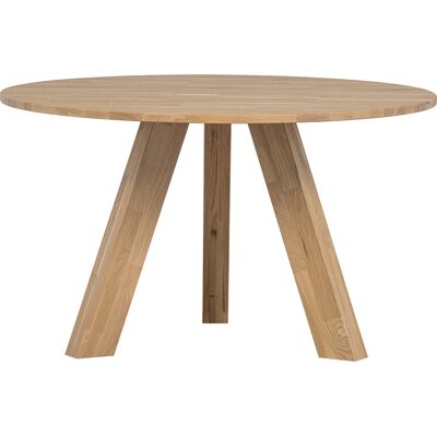 Woood Rhonda - Runder Esstisch aus Eiche - 129cm - Stabil, Modern Woood Rhonda - Runder Esstisch aus Eiche - 129cm - Stabil, Modern