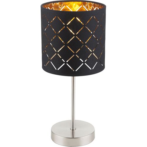 GLOBO Retrofit Tischlampe CLARKE nickelfarbig