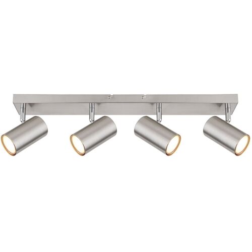GLOBO Retrofit Deckenlampe mit 4 Spots ROBBY 56 cm nickelfarbig