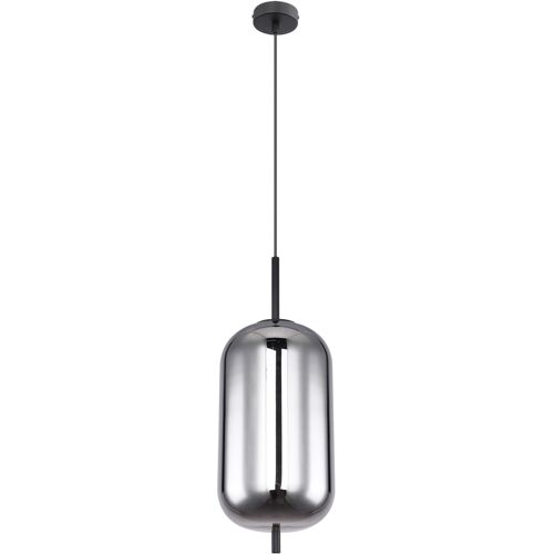 GLOBO Retrofit Pendelleuchte BLACKY 1-flg schwarz /rauchfarbig